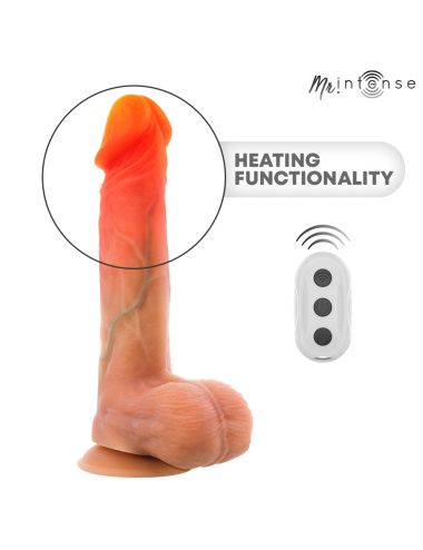 MR INTENSE - LOGAN VIBRATEUR GODEMICHET EN SILICONE AVEC EFFET CHAUFFANT ET TÉLÉCOMMANDE 20 CM -Ø- 4,1 CM