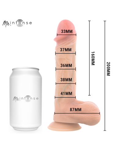 MR INTENSE - LOGAN VIBRATEUR GODEMICHET EN SILICONE AVEC EFFET CHAUFFANT ET TÉLÉCOMMANDE 20 CM -Ø- 4,1 CM