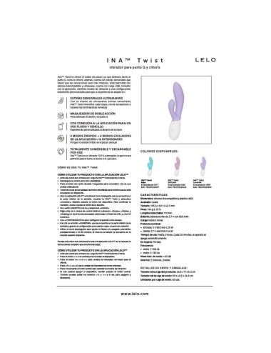 LELO - INA TWIST DOUBLE VIBRATEUR LAPIN POUR LE POINT G ET LE CLITORIS ROSE