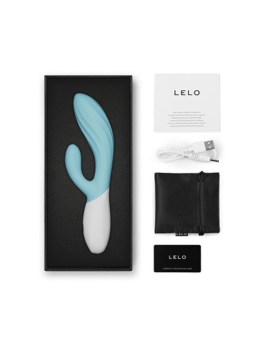 LELO - INA TWIST DOUBLE VIBRATEUR LAPIN POUR LE POINT G ET LE CLITORIS BLEU