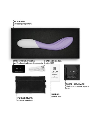 LELO - MONA TWIST VIBRATEUR POINT G RECHARGEABLE CONTRÔLÉ PAR APPLICATION LAVANDE