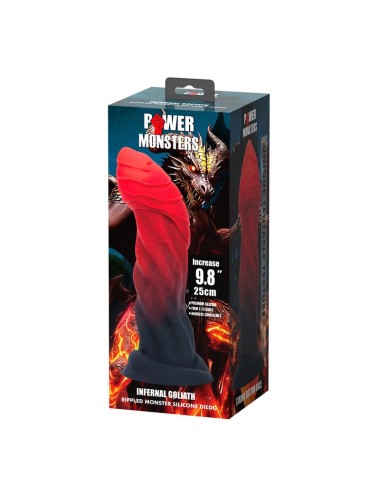 POWER MONSTERS - GOLIATH INFERNAL BICOLORE FANTASY GODEMICHET EN SILICONE 25 CM Ø 6 CM