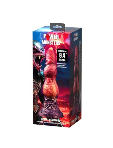 POWER MONSTERS - SAVAGE BEASTLORD TRICOLOR FANTASY GODEMICHET EN SILICONE 24 CM Ø 5 CM