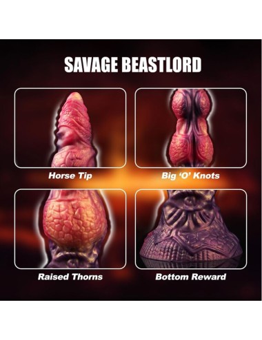 POWER MONSTERS - SAVAGE BEASTLORD TRICOLOR FANTASY GODEMICHET EN SILICONE 24 CM Ø 5 CM