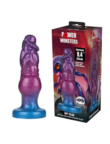 POWER MONSTERS - RIFT TITAN BICOLORE GONFLABLE EN SILICONE FANTASTIQUE 24 CM Ø 5 CM