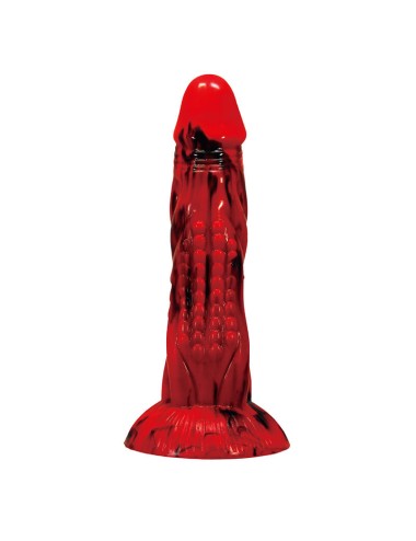 POWER MONSTERS - GODEMICHÉ MINOTAURE FANTASY AVEC VENTOUSE 21 CM Ø 5 CM ROUGE ET NOIR