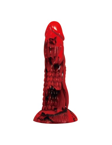 POWER MONSTERS - GODEMICHÉ MINOTAURE FANTASY AVEC VENTOUSE 21 CM Ø 5 CM ROUGE ET NOIR