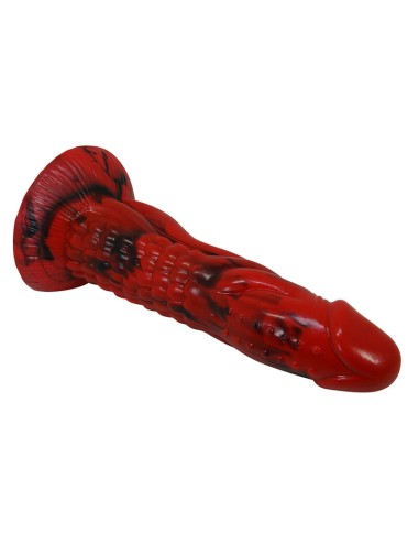 POWER MONSTERS - GODEMICHÉ MINOTAURE FANTASY AVEC VENTOUSE 21 CM Ø 5 CM ROUGE ET NOIR