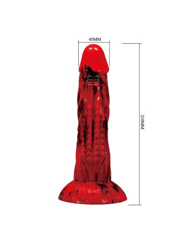 POWER MONSTERS - GODEMICHÉ MINOTAURE FANTASY AVEC VENTOUSE 21 CM Ø 5 CM ROUGE ET NOIR