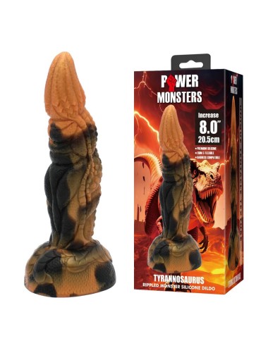 POWER MONSTERS - TYRANNOSAURE BICOLORE FANTASY GODEMICHET EN SILICONE 20,5 CM Ø 5 CM