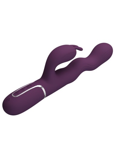 PRETTY LOVE - VIBRATEUR LAPIN LOURSEN AVEC MOUVEMENT DE POUSSÉE ET 7 MODES DE VIBRATION RECHARGEABLE PAR USB VIOLET