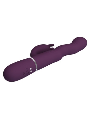 PRETTY LOVE - VIBRATEUR LAPIN LOURSEN AVEC MOUVEMENT DE POUSSÉE ET 7 MODES DE VIBRATION RECHARGEABLE PAR USB VIOLET