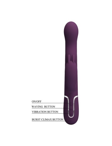 PRETTY LOVE - VIBRATEUR LAPIN LOURSEN AVEC MOUVEMENT DE POUSSÉE ET 7 MODES DE VIBRATION RECHARGEABLE PAR USB VIOLET