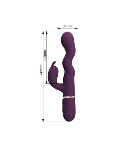 PRETTY LOVE - VIBRATEUR LAPIN LOURSEN AVEC MOUVEMENT DE POUSSÉE ET 7 MODES DE VIBRATION RECHARGEABLE PAR USB VIOLET