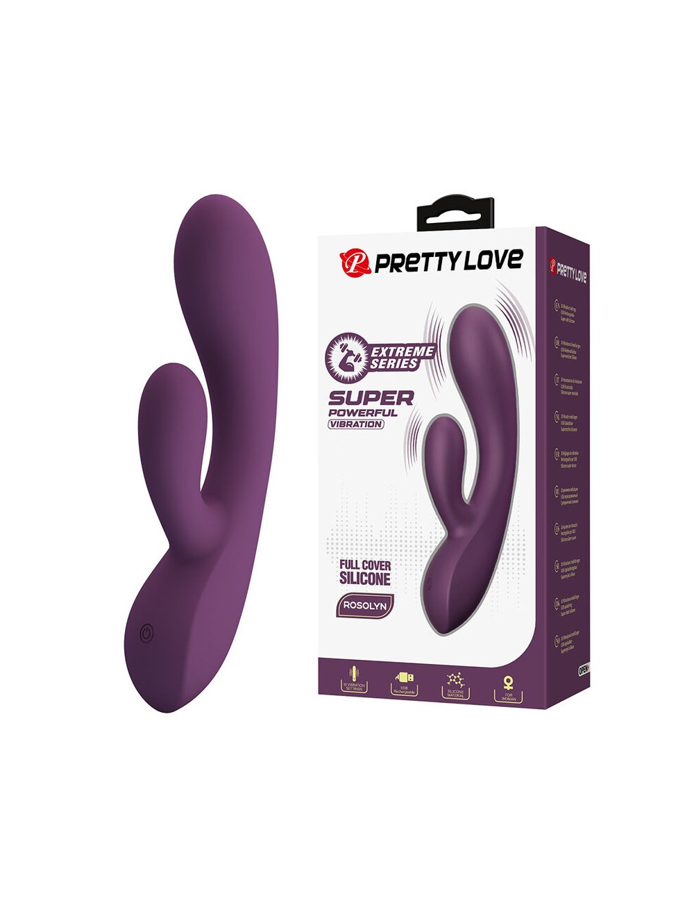 PRETTY LOVE - VIBRATEUR LAPIN RECHARGEABLE ROSOLYN 10 FONCTIONS