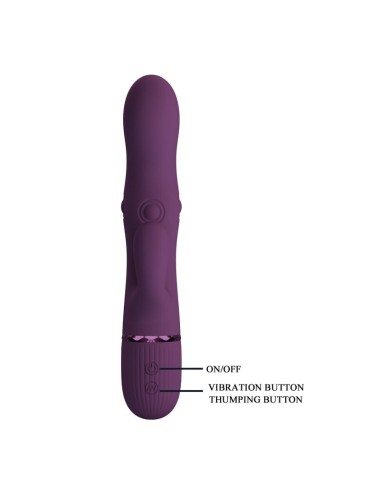 PRETTY LOVE - ZACH VIBRATEUR LAPIN RECHARGEABLE À POUSSER 5+5 FONCTIONS