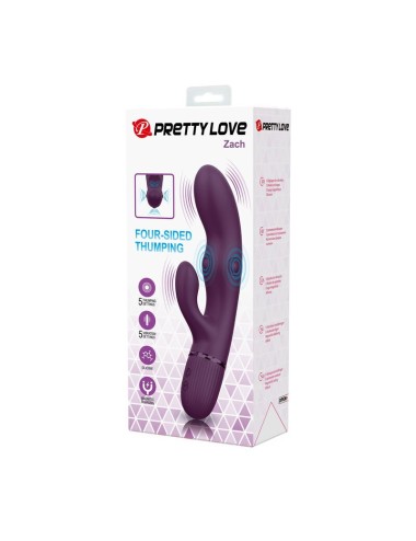 PRETTY LOVE - ZACH VIBRATEUR LAPIN RECHARGEABLE À POUSSER 5+5 FONCTIONS