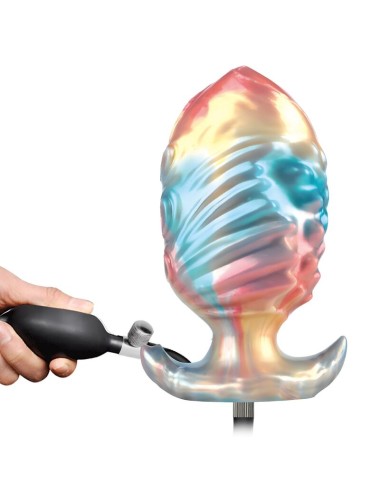 POWER MONSTERS - PLUG ANAL GONFLABLE TRICOLOR EBON LEVIATHAN 18 CM