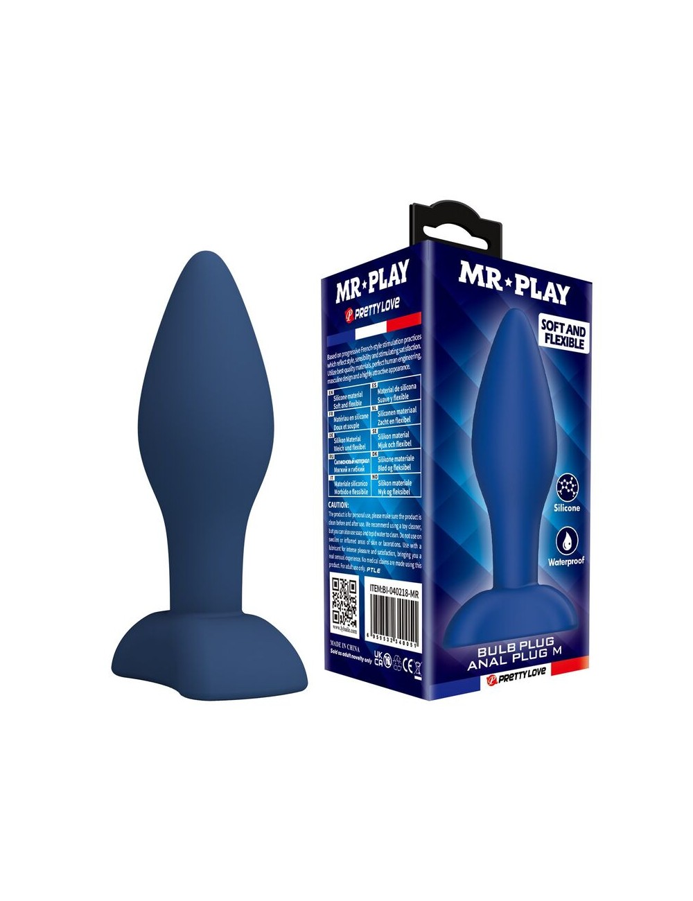 MR PLAY - PLUG ANAL CONIQUE EN SILICONE BLEU M