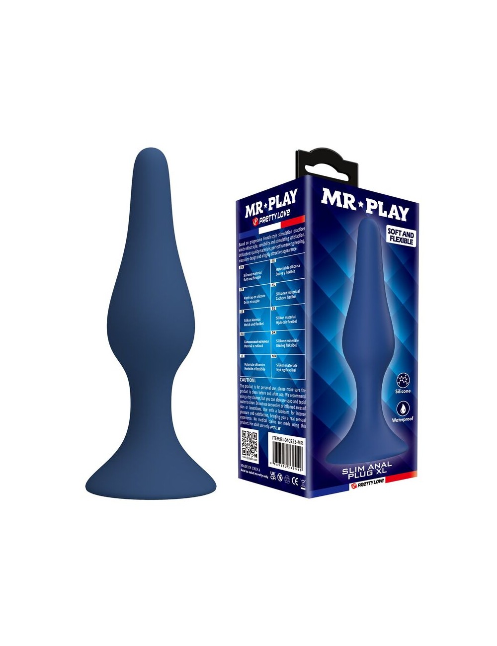 MR PLAY - PLUG ANAL CONIQUE EN SILICONE BLEU XL