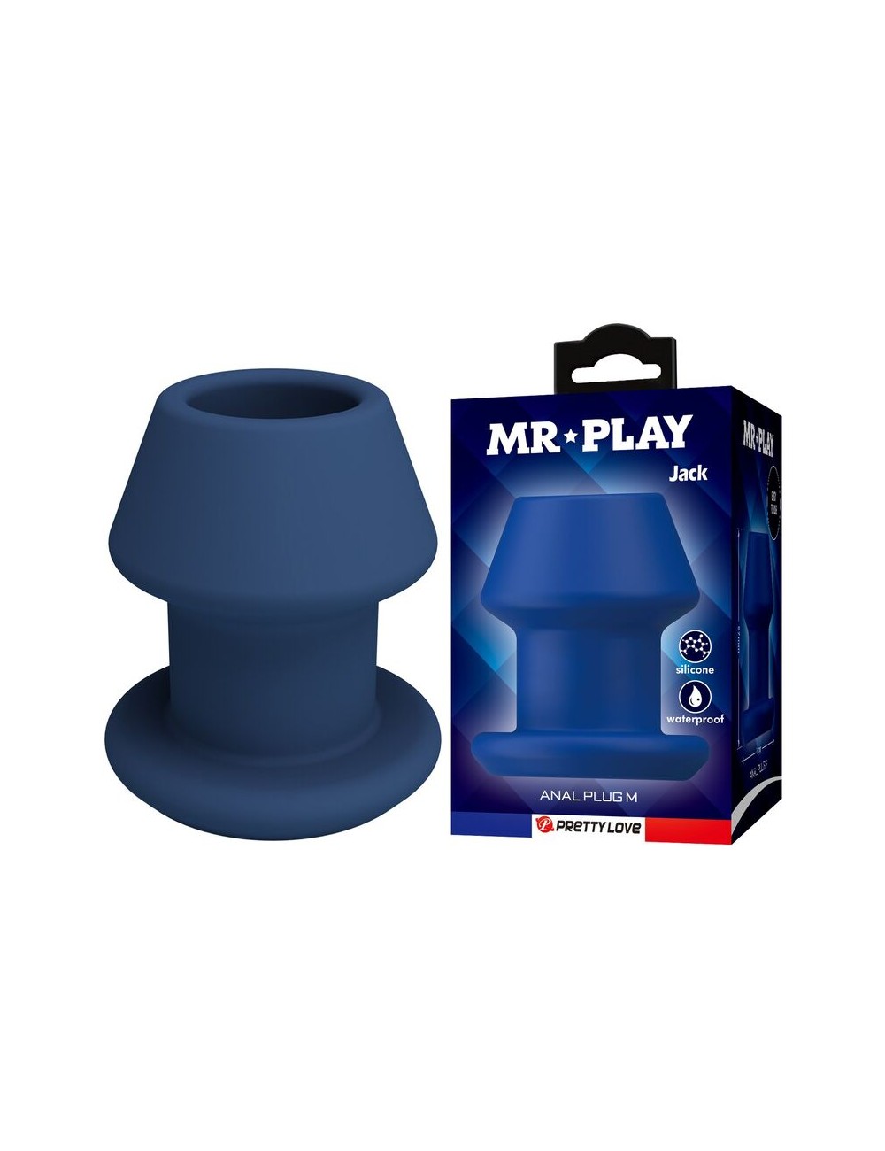 MR PLAY - JACK BLEU PLUG ANAL CREUX EN SILICONE