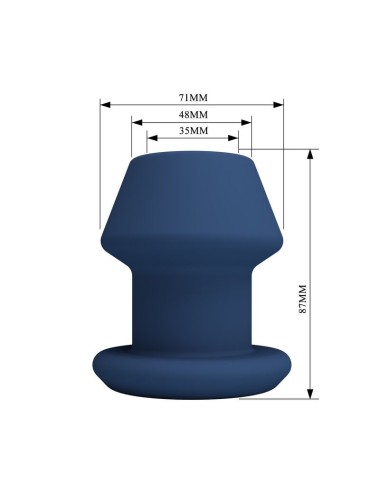 MR PLAY - JACK BLEU PLUG ANAL CREUX EN SILICONE, TAILLE M
