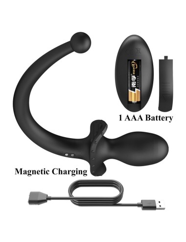 MR PLAY - VIBRATEUR ANAL ET PÉRINÉUMIEN NOIR AVEC TÉLÉCOMMANDE SANS FIL