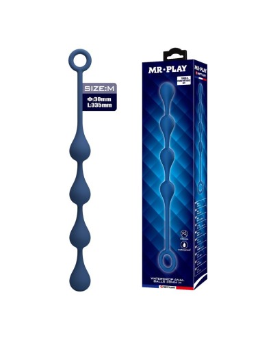 MR PLAY - PERLES ANALES EN SILICONE BLEU