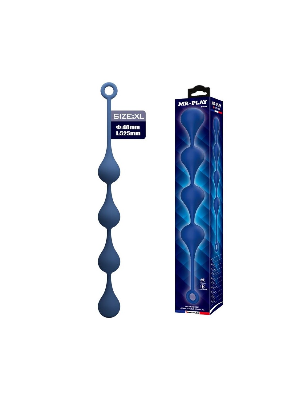 MR PLAY - PERLES ANALES EN SILICONE BLEU