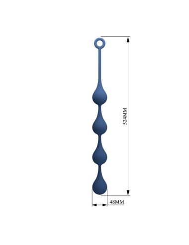 MR PLAY - PERLES ANALES EN SILICONE BLEU, TAILLE XL (52,5 CM)