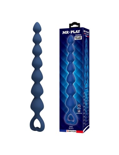 MR PLAY - PERLES ANALES EN SILICONE BLEU ET PLUG ANAL 26