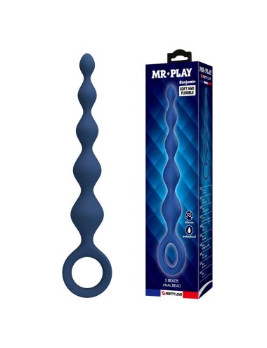 MR PLAY - PERLES ANALES EN SILICONE BLEU ET PLUG ANAL 20