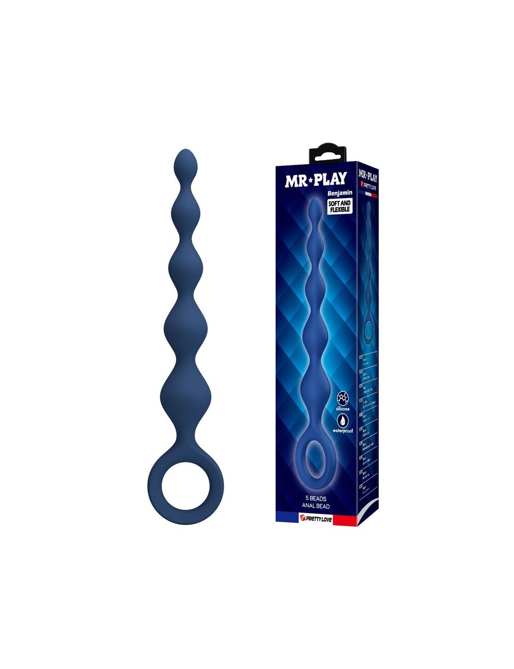 MR PLAY - PERLES ANALES EN SILICONE BLEU ET PLUG ANAL 20