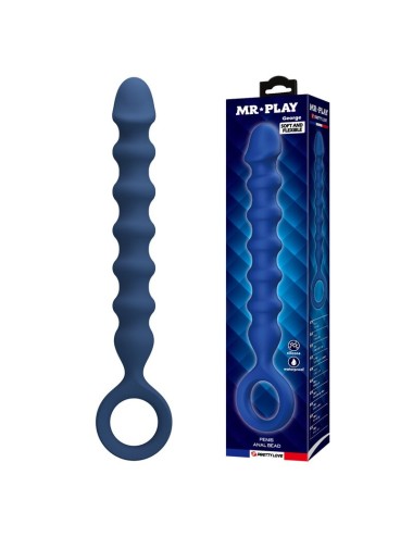 MR PLAY - PERLES ANALES EN SILICONE BLEU ET PLUG ANAL -Ø- 3
