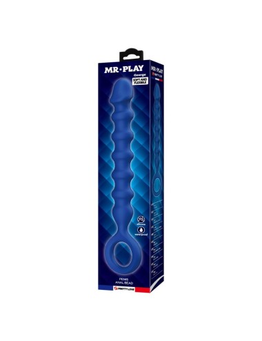 MR PLAY - PERLES ANALES EN SILICONE BLEU ET PLUG ANAL -Ø- 3