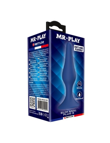 MR PLAY - PLUG ANAL FIN EN SILICONE BLEU TAILLE S