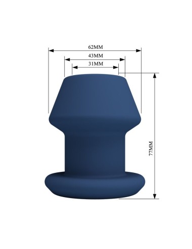 MR PLAY - JACK BLEU PLUG ANAL CREUX EN SILICONE, TAILLE S
