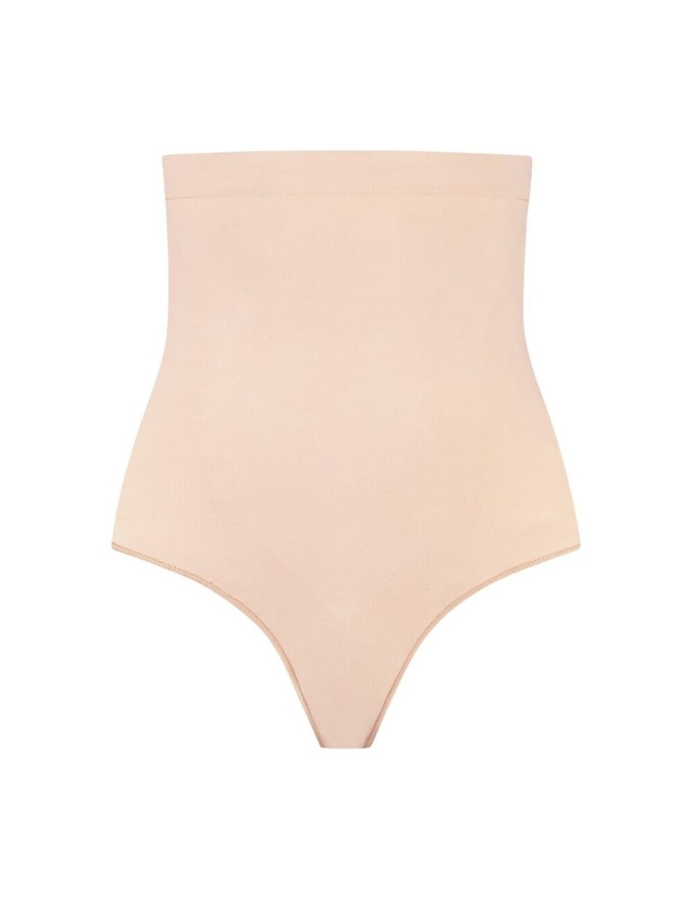 BYE-BRA - TANGA DE TALLE ALTO SIN COSTURAS BEIGE TALLA S