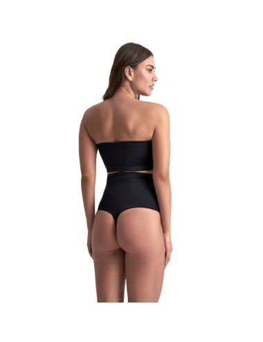 BYE-BRA - TANGA DE TALLE ALTO SIN COSTURAS NEGRO TALLA L