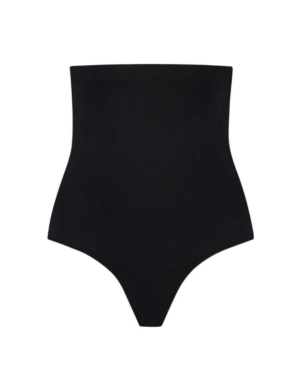 BYE-BRA - TANGA DE TALLE ALTO SIN COSTURAS NEGRO TALLA XL