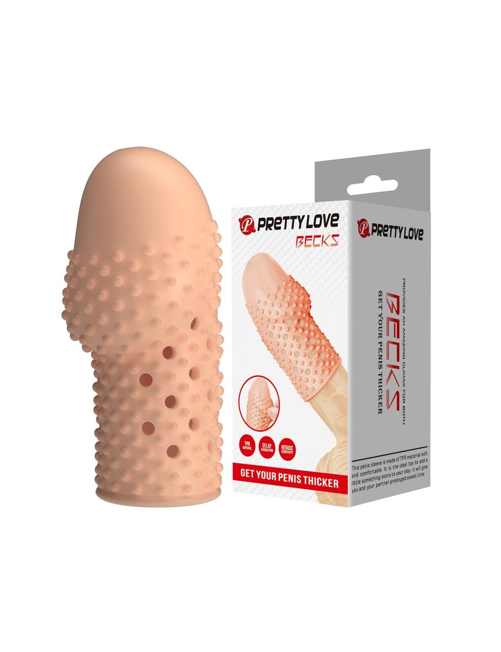 PRETTY LOVE - MANCHON PÉNIS POUR GEEK - GAGNEZ EN ÉPAISSEUR - COULEUR NATURELLE