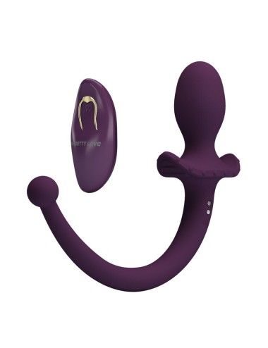PRETTY LOVE - LIOEA PLUG ANAL VIBRANT AVEC QUEUE 12 FONCTIONS TÉLÉCOMMANDE VIOLETTE