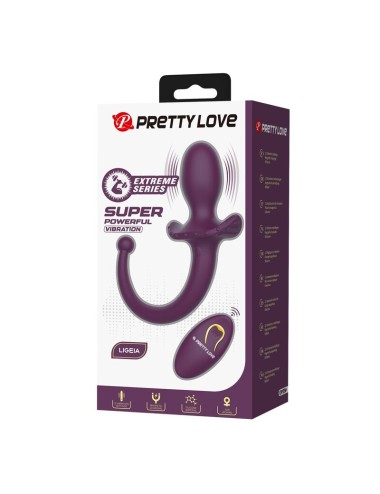 PRETTY LOVE - LIOEA PLUG ANAL VIBRANT AVEC QUEUE 12 FONCTIONS TÉLÉCOMMANDE VIOLETTE