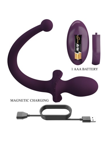 PRETTY LOVE - LIOEA PLUG ANAL VIBRANT AVEC QUEUE 12 FONCTIONS TÉLÉCOMMANDE VIOLETTE