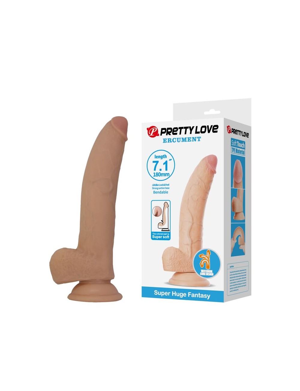 PRETTY LOVE - ELLCUMENT GODEMICHET RÉALISTE ET FLEXIBLE 18 CM Ø 4