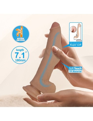PRETTY LOVE - ELLCUMENT GODEMICHET RÉALISTE ET FLEXIBLE 18 CM Ø 4,5 CM TPE NATUREL