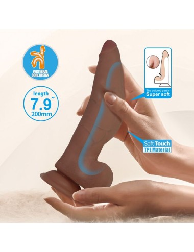 PRETTY LOVE - CUTHBERT GODEMICHET RÉALISTE ET FLEXIBLE 20 CM Ø 5 CM TPE MARRON