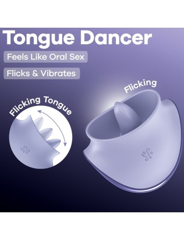 SATISFYER - TONGUE DANCER STIMULATEUR CLITORIAL AVEC VIBRATIONS ET PULSATIONS LILAS