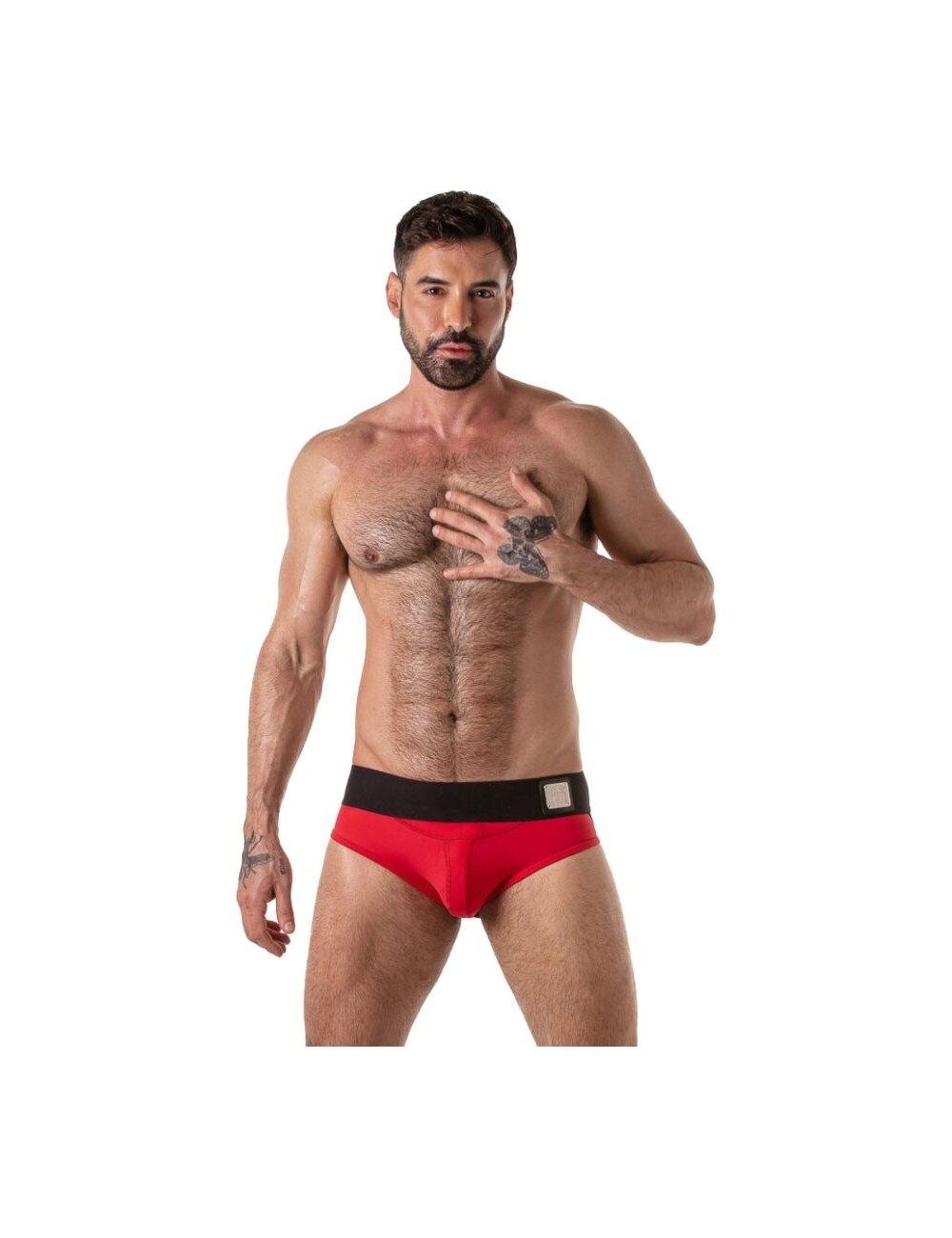 LOCKER GEAR - SLIP ROUGE À CEINTURE LARGE TAILLE L