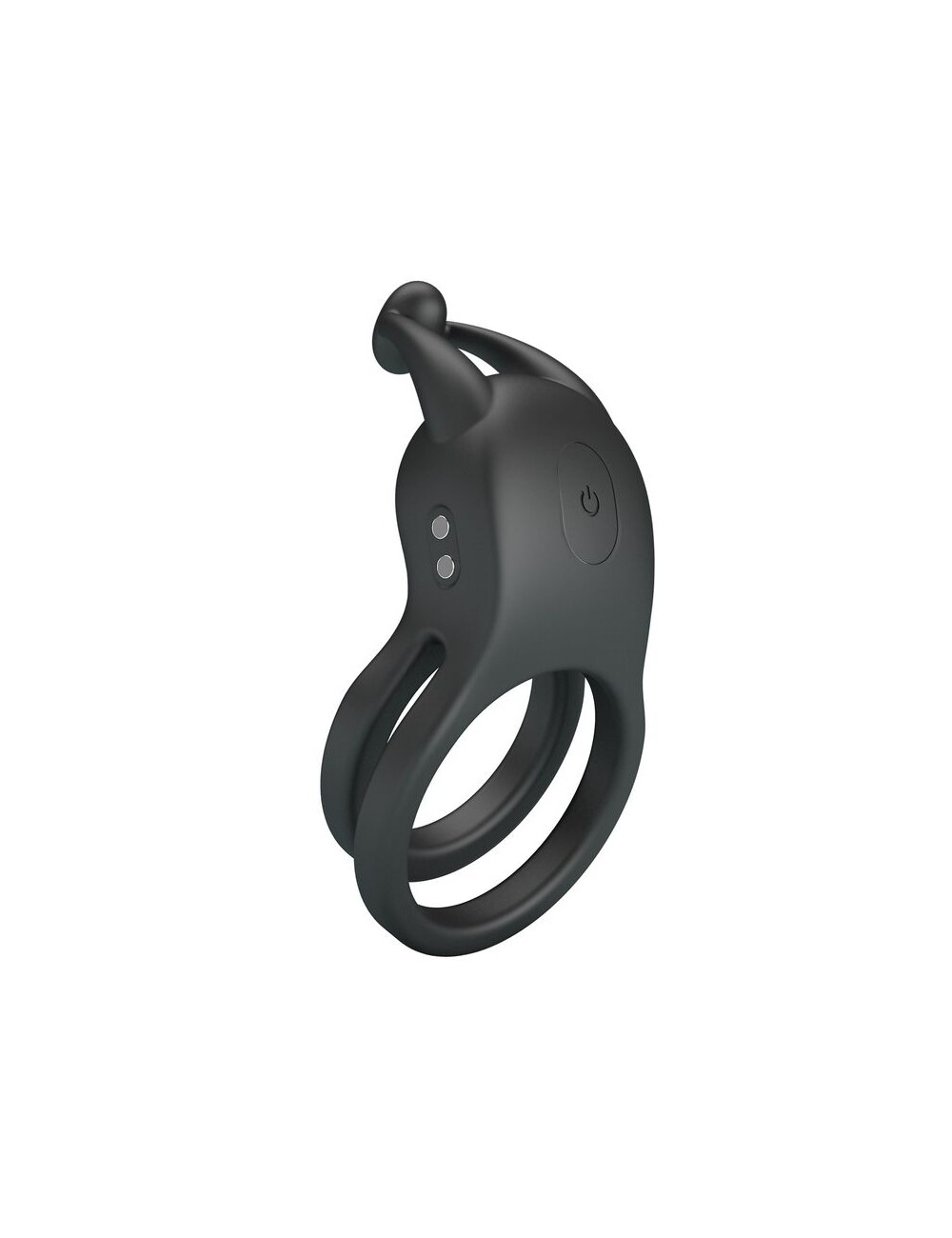 PRETTY LOVE - ANNEAU PÉNIS DOUBLE VIBRANT RECHARGEABLE GOODWIN NOIR